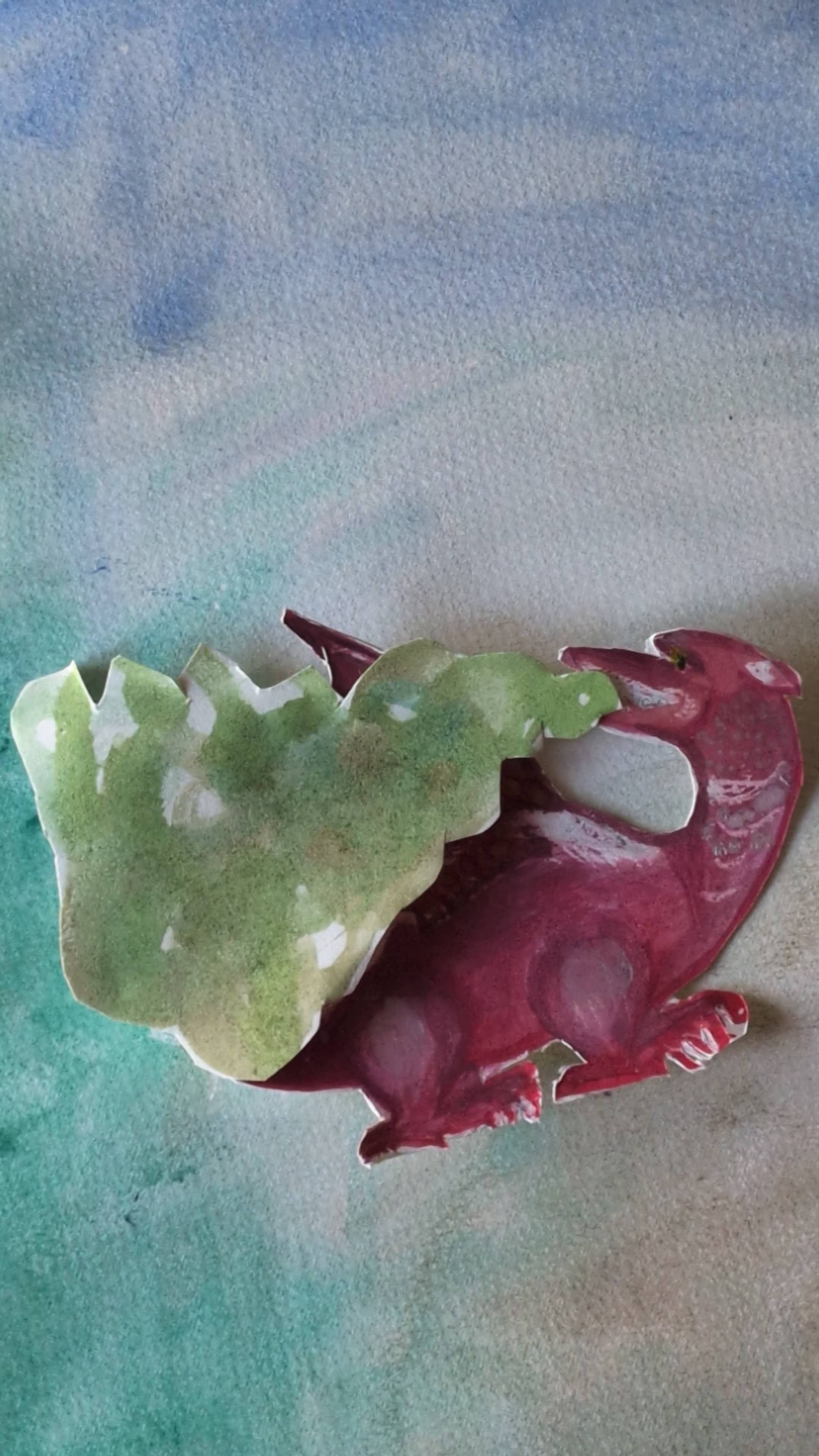 cut out paper dragon 