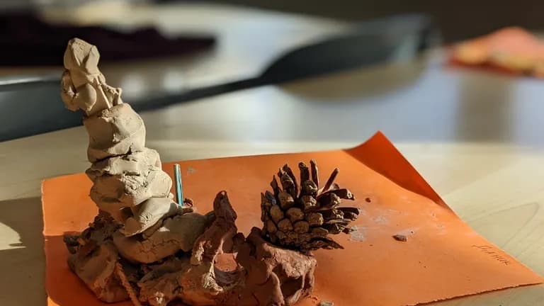Clay and natural materials child art work